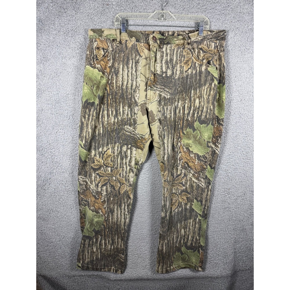 Duxbak Mens Camouflage Pants Realtree Style Tree Bark Leaf Print 40x29 Camo